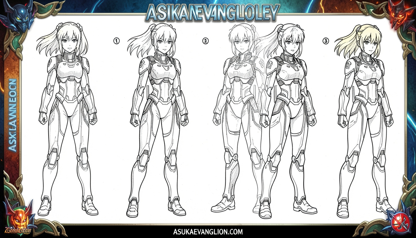 How to draw Asuka Langley step by step